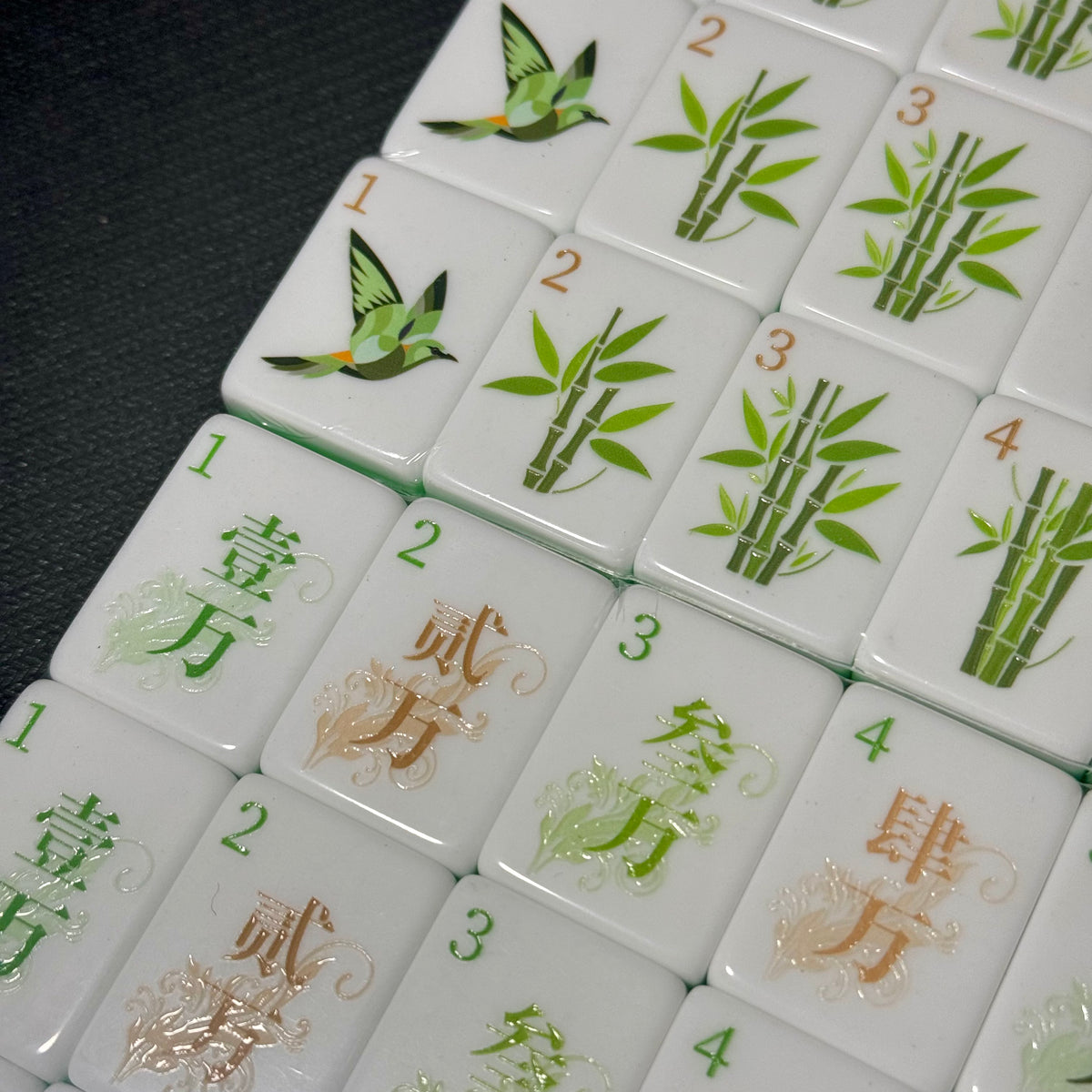Green Crystal-Style American Mahjong Set with Carrying Case – Premium Translucent Mahjong Tiles for Gifts, Game Nights & Wholesale