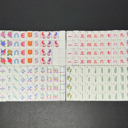 Modern Orange American Mahjong Set with Glossy White Tiles – Colorful Floral Mahjong Tiles for Gifts, Game Nights & Wholesale