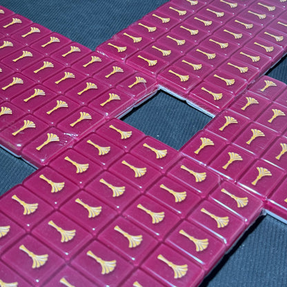 Premium Burgundy American Mahjong Set with Gold Details – Luxury Glossy Mahjong Tiles for Gifts, Family Game Nights & Wholesale